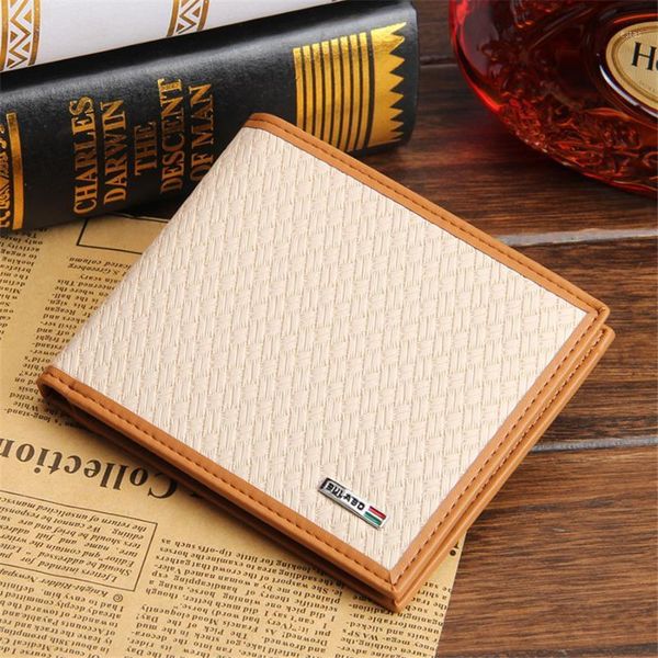 

wallets 2021 brand men's pu leather wallet men coin pocket fashion short design purse for father's gift1, Red;black