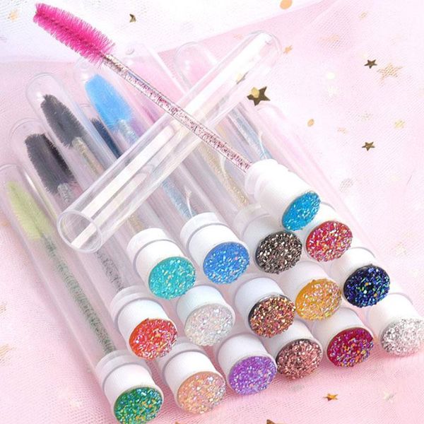 

storage bottles & jars disposable eyelash brush reusable crystal replaceable dust-proof sparkling bling diamond eyebrow tube