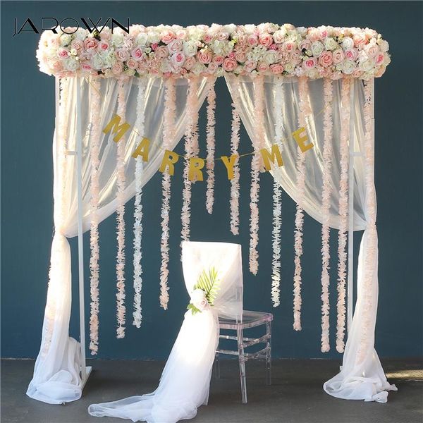 

decorative flowers & wreaths jarown customize wedding decoration pink artificial fake flower row background decor arrangement home party