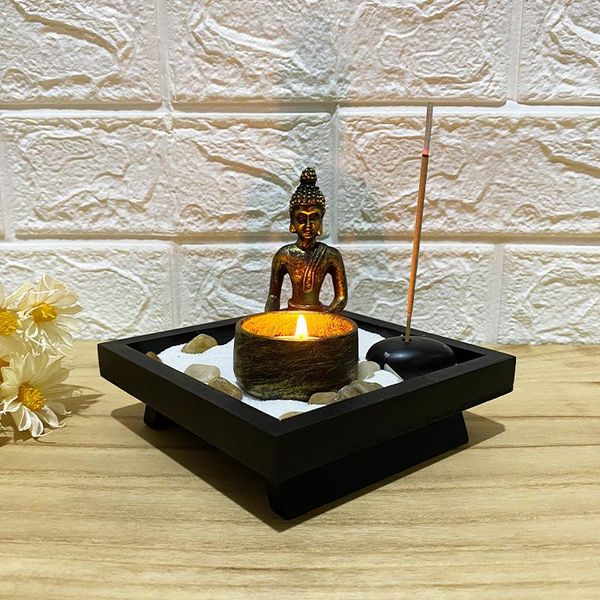 

candle holders homhi buddha statue cup holder incense burner buddhism religious decoration home temple figura buda velas [hbj-031]