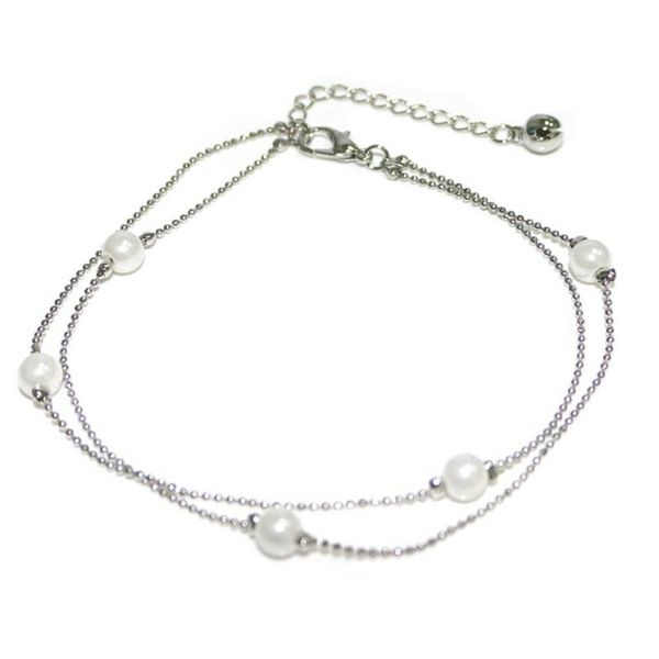 

anklets simple beach ladies anklet foot accessories metal chain trend fashion pearl female feet bare, Red;blue
