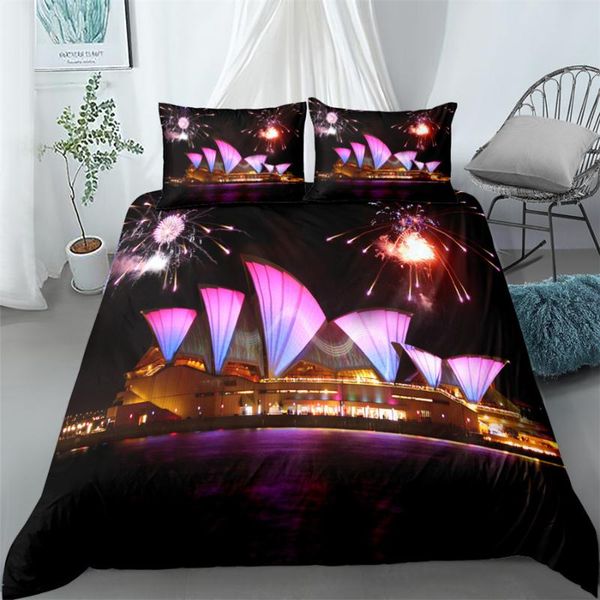 

bedding sets opera house 3d duvet cover set king  double full twin single size bed linen