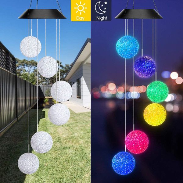 

solar lawn landscape lamp ball butterfly hanging trochilus wind led lights waterproof outdoor garden decoration light