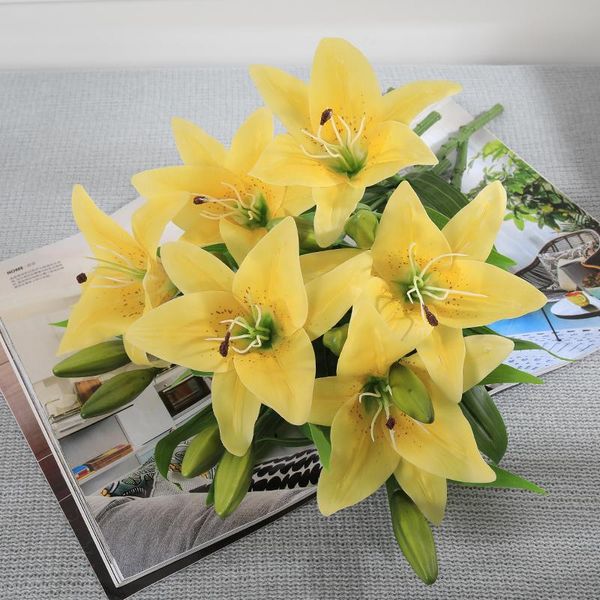 

decorative flowers & wreaths artificial lily latex lilies beauty forever wedding flores artificiales para decoracion hogar