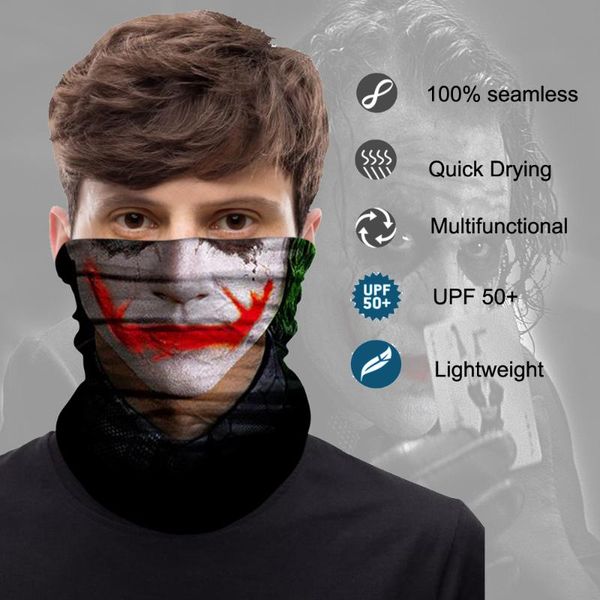 

scarves horror balaclava mask bandana headband clown face shield scarf tube neck buff ride facemask halloween bicycle headscarf headwear, Blue;gray