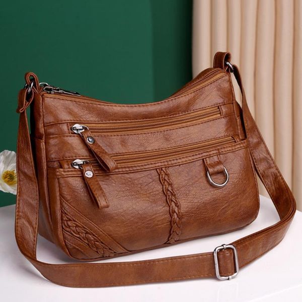 

evening bags women's soft leather shoulder multi-layer shopper bag classic crossbody luxury designer handbag and purse