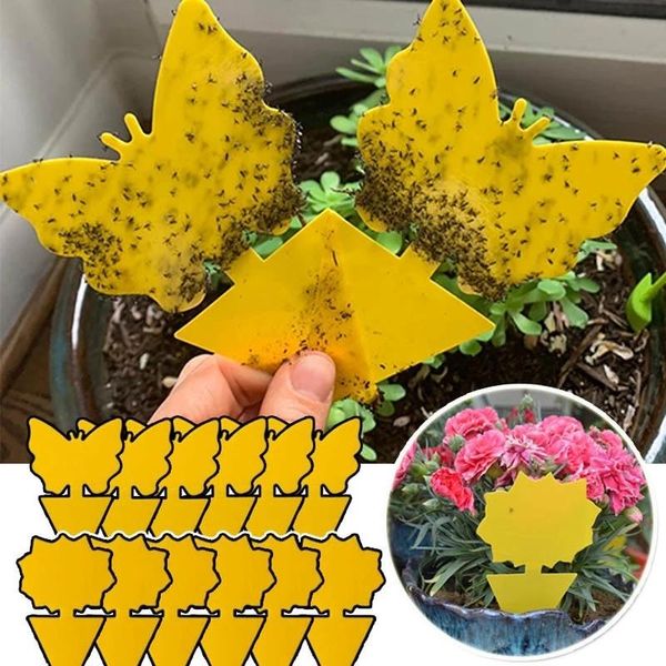 

pest control sticky yellow square paper double-sided board insect sticker vegetables fruit plant mosquito flies trap