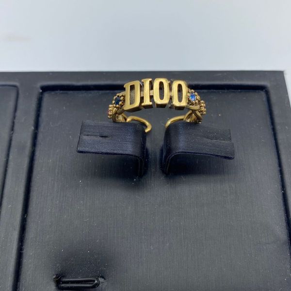 

2021 luxury designer jewelry 2021 new simple color diamond letter ring female popular net red, Silver