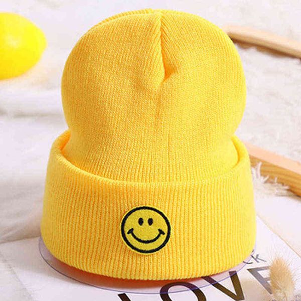 2-5 лет детей зимние шляпы милые вязаные шапочки для мальчиков девушки желтый розовый черный оранжевый зеленый Y21111