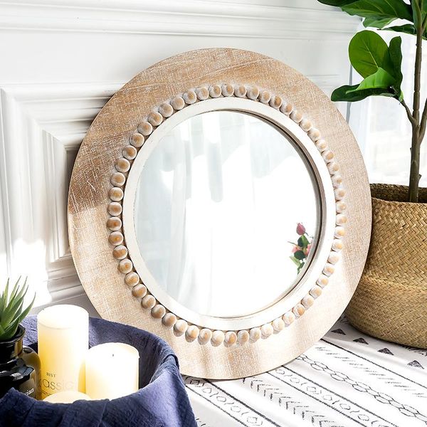 

mirrors european wooden round wall mirror bathroom decorative