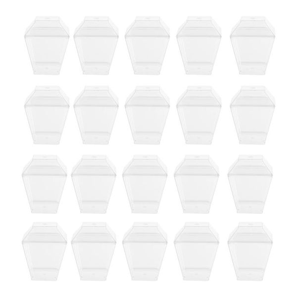 

disposable cups & straws 50pcs clear cupcake trapezoid jelly mousse with lid