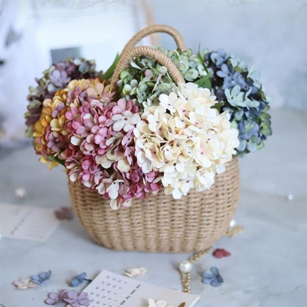 

decorative flowers & wreaths artificial silk hydrangea vase ornament fake for festival wedding party decoration plants home
