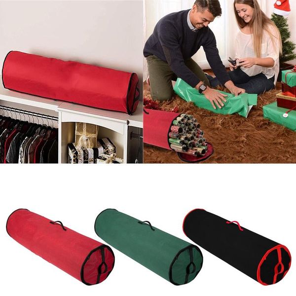 

christmas wrapping paper storage bag container fits 14-20 gift wrap rolls slim underbed organizer water proof pvc fabric bags