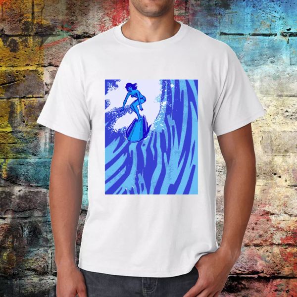 

surfer girl t-shirt, beach t shirt, summer tee, graphic shirt, wave tee,, White;black