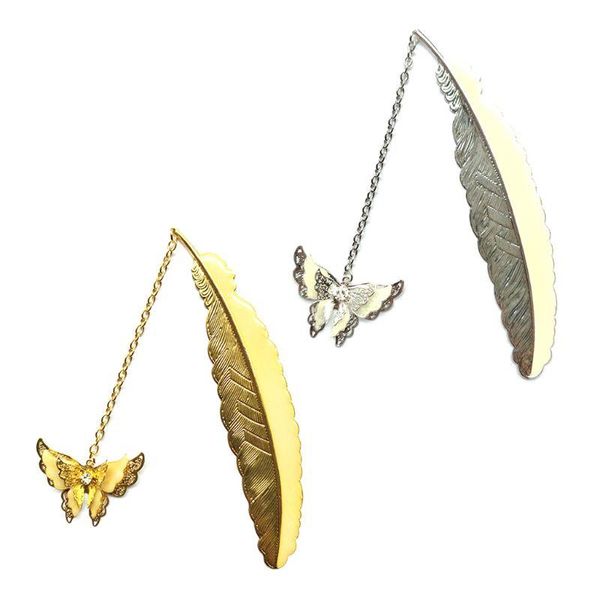 

copper feather glow big butterfly bookmark retro pure fluorescent silver plated small decoration