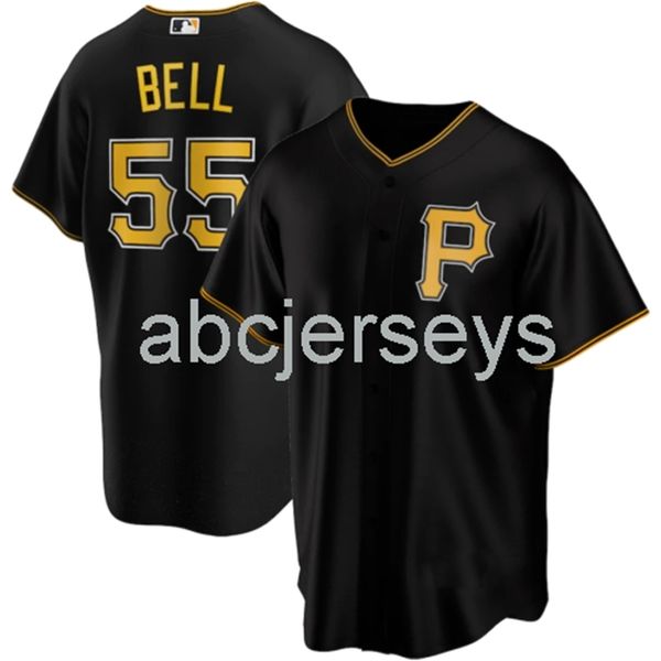 

josh bell #55 black baseball jersey xs-6xl
