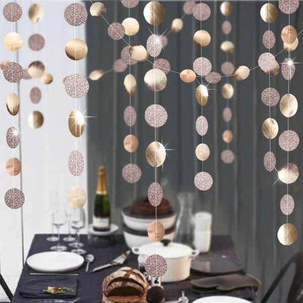 Decoração de festa 4m Twinkle Star Round Shape Banner Paper Garlands Garlands menino meninas felizes Feliz primeiro aniversário Decorações de casamento de casamento