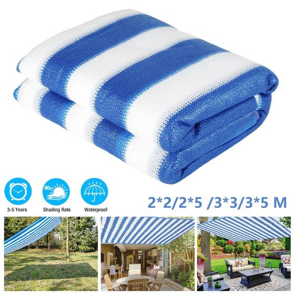 

shade blue stripes sunscreen fabric shading rate 90% privacy screen breathable cloth net for outdoor backyard garden