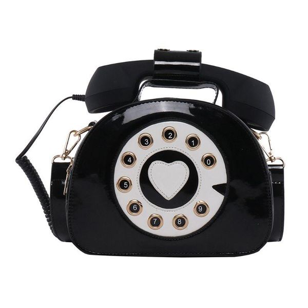 

women girl telephone shaped shoulder bag pu leather shopping street school crossbody satchel tote purse duffel bags