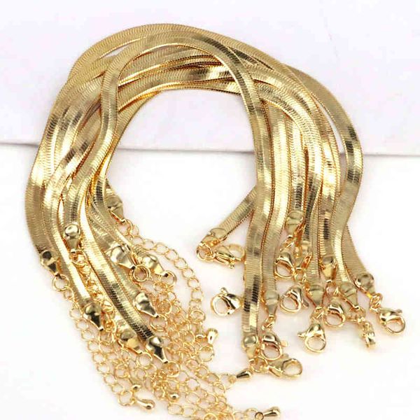 10 Stück flache Schlangenkette gefüllt minimalistisches Goldarmband Brautjungfern-Frauengeschenk