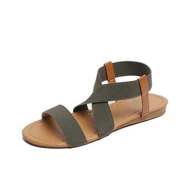 

sandals ladies 2021 fashion summer beach roman open toe flat casual womenshoes wholesale, Black