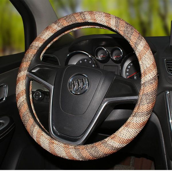 

steering wheel covers car cover non-slip, sweat-absorbent, breathable and wear-resistant four-season general-purpose linen fabric