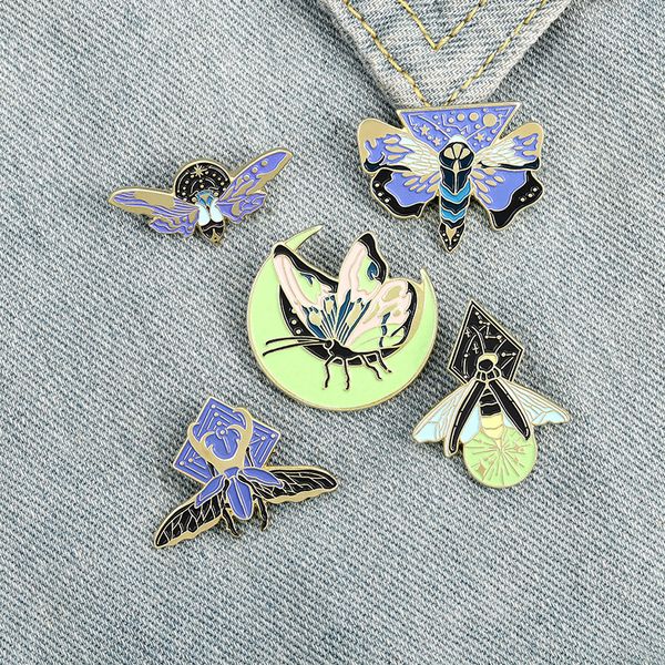 

insects brooch cute anime movies games hard enamel pins collect cartoon brooch backpack hat bag collar lapel badges, Blue