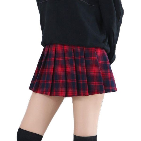 

skirts japanese preppy style plaid mini women summer korean schoolgirl plus size micro skirt harajuku kawaii tumblr, Black