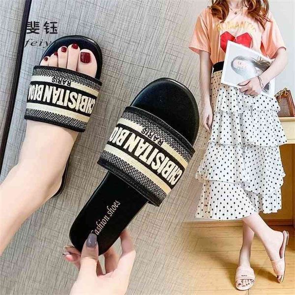 

fashion slippers for women's wear 2021 new fashion shoes for summer 8x91, Black