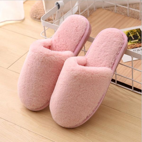 

slippers sfit slipper women house plush soft cute cotton shoes non-slip floor furry for bedroom size 36-41, Black