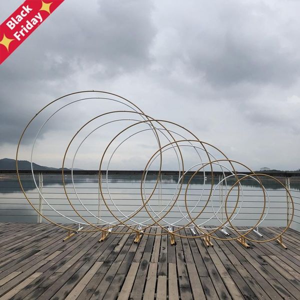 

party decoration metal circle wedding mariage round arch balloon flower iron ring background frame stand birthday baby shower decor