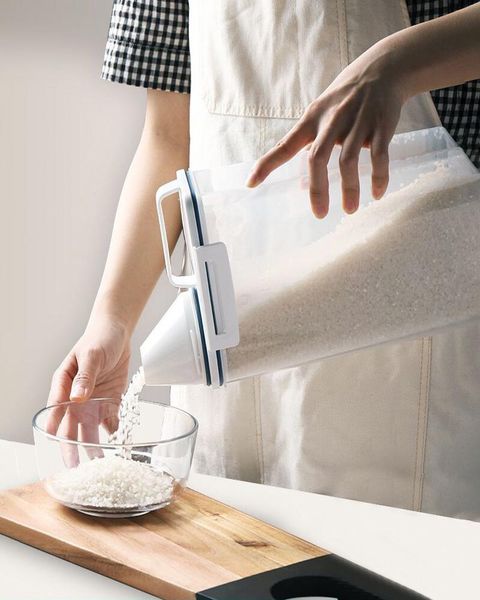 

storage bottles & jars cereal box food plastic clear container set with pour lids kitchen dried grains tank