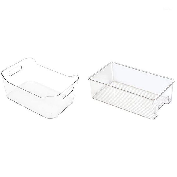 

storage bottles & jars promotion 8 pcs refrigerator organizer bins kitchen containers for pantry,36.1 x 20.4 11.1cm 24.5x17x10.5cm