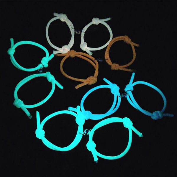 

beaded, strands attract couples bracelets friend bracelet fluorescent luminous shiny oath rope weaving magnet, Black