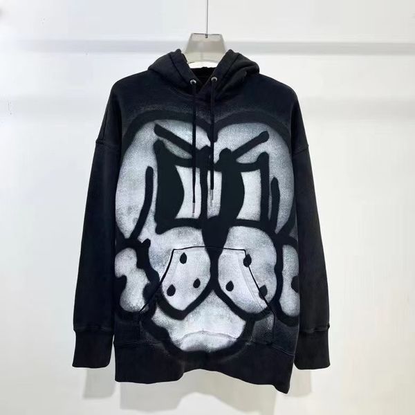 

2022ss sweatshirt sand summer new high grade cotton printing short sleeve round neck panel t-shirt oversize color: black white swf, Black;brown