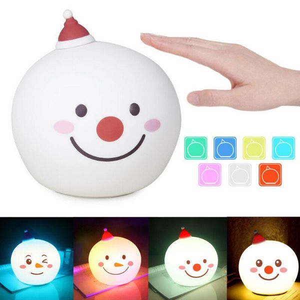 

party decoration faroot christmas snowman stay cute silicone night light bedroom bedside sensor gift pat atmosphere
