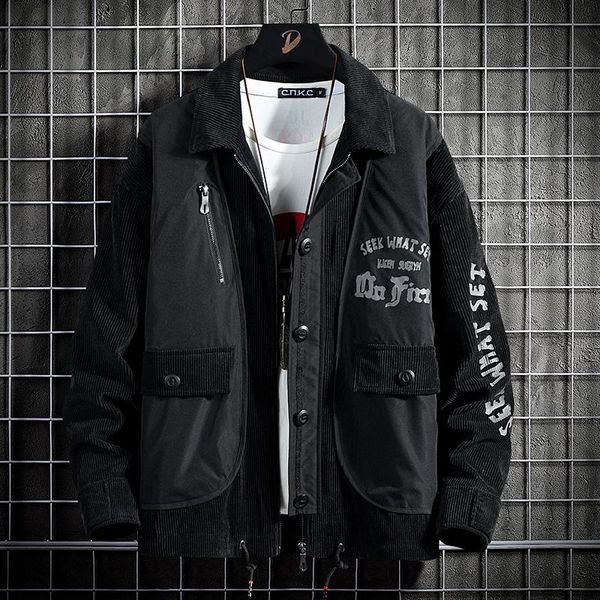 

men's jackets 2021 black for overcoat casual windbreakers fashion spring autumn oversized 6xl clothes, Black;brown