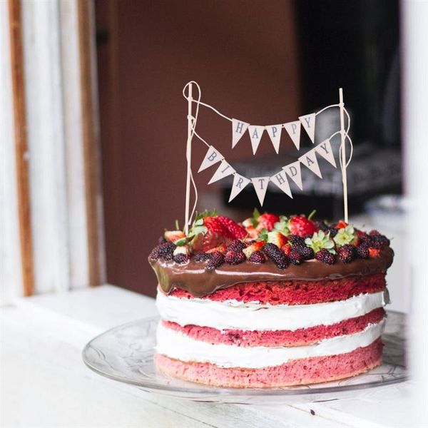 

other festive & party supplies 1pc happy birthday cake er banner vintage pennant flag fabric garland for wedding