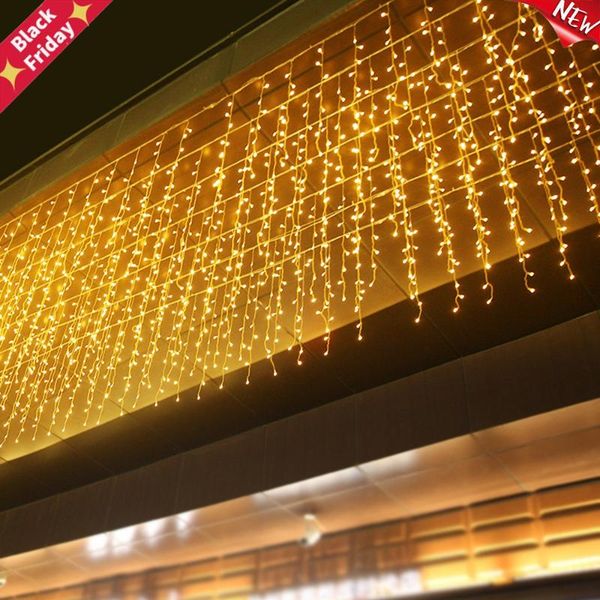 

strings 12m icicle string lights christmas fairy outdoor decoration droop 0.6m led curtain year wedding party garland