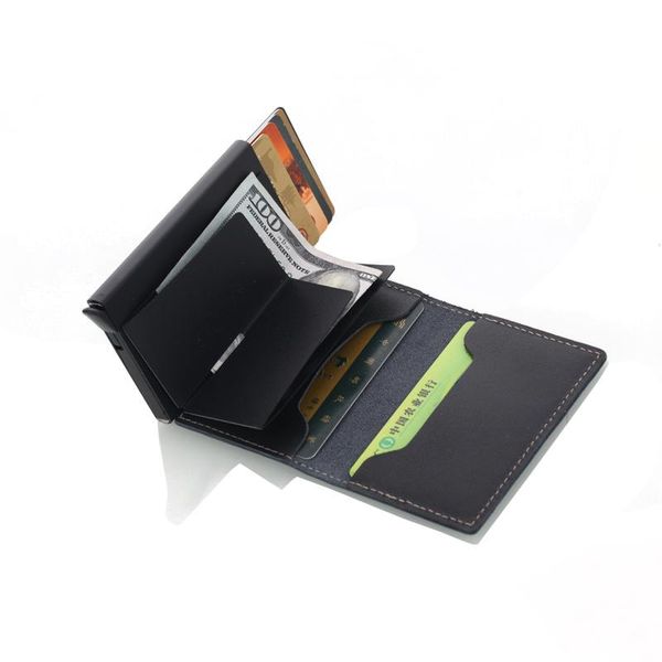 

card holders weduoduo men genuine leather anti-theft wallet automatic, Brown;gray