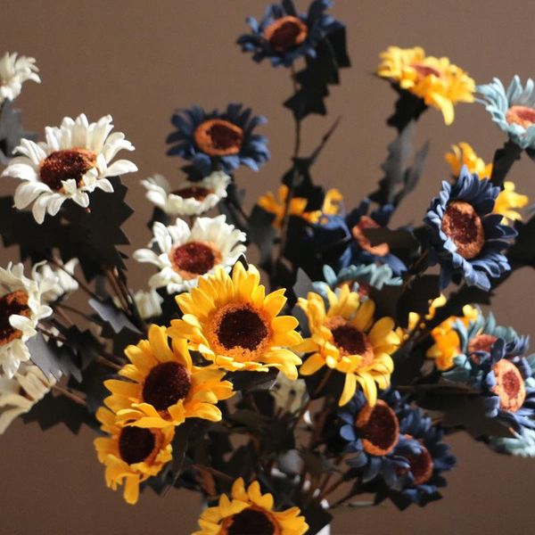 

decorative flowers & wreaths 60cm 5 heads artificial sunflowersun flower gerbera daisy living room wedding party decoration shooting prop ch