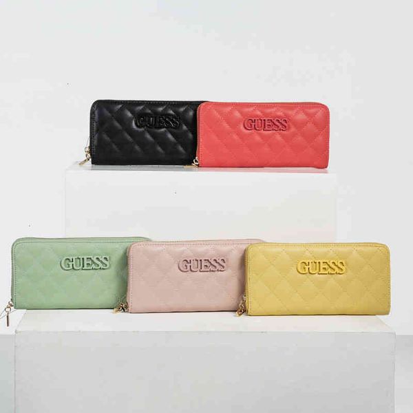 

new g-shaped lingge wallet long zero mobile phone bag solid makaron