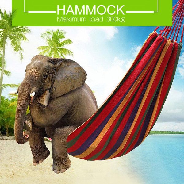 

travel camping hammock color strip canvas single double hamaca rede de dormir hamac swing chair bed hamak outdoor furniture camp