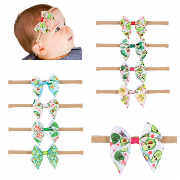 

christmas girls hair accessories baby headbands newborn infant nylon head bands elastic decorated cartoon printed ribbed bows children hairb, Slivery;white