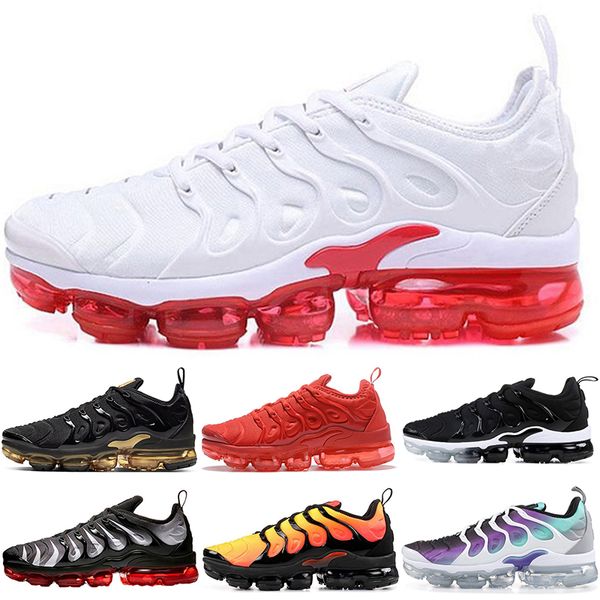 

tn running shoes plus mens womens White red Triple Black Psychic Pink Aurora Green Zebra Blue Fury Sunset Grape bred outdoor sports sneakers trainers, Active fuchsia