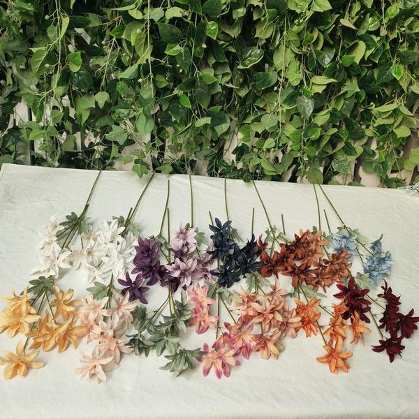 

decorative flowers & wreaths artificial tiger orchid butterfly flower branch home garden decoration diy wedding wall arches fake flores