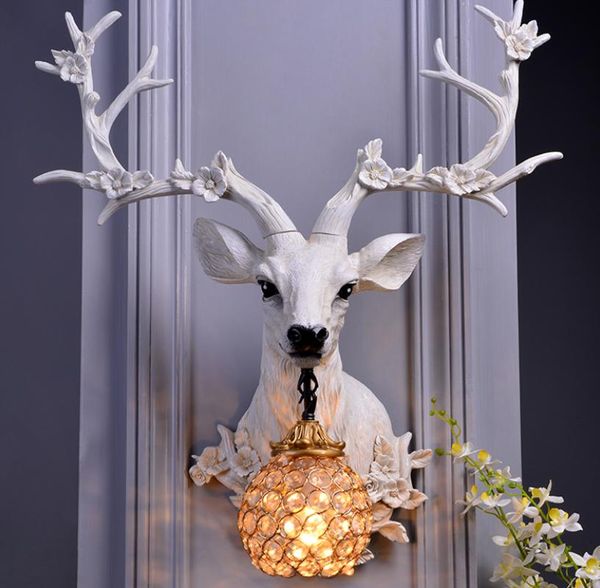 

wall lamps vintage loft resin deer for dining room attic aisle living bedroom sconce lamp art
