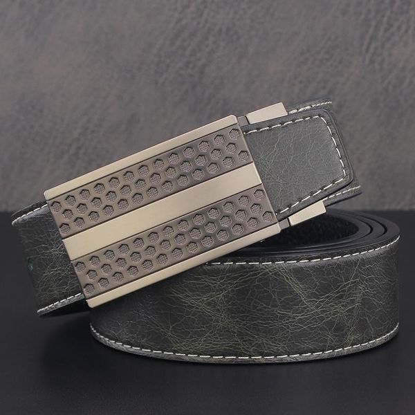 

belts gray slide buckle designer men fashion green genuine leather cowboy cinto masculino color, Black;brown