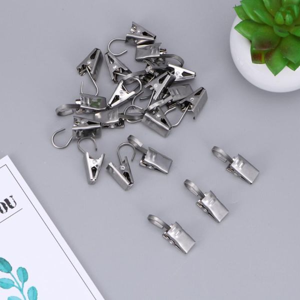 

curtain & drapes 20pcs rustproof drapery ring satin nickel clips with hook