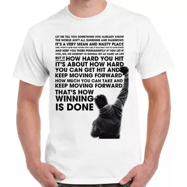 

rocky balboa quotes vintage retro t shirt 1231, White;black